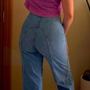 Vintage Saddle Back High-Waisted Flare Jeans